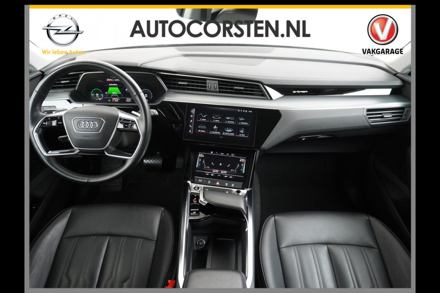 Audi e-tron ✅ 55 Quattro 95kWh 408PK AUT. Leder Luchtvering Audi-Sound-Sytem® Navi Park-assist PDC-a+v 19" LED Cruise Dab Virtual Cockpit Ke Elek.Achterklep Regen/Lichtsensor Bluetooth Wifi Grootste accu Fase 3 laden 1e Eigenaar Origineel Nederlandse Auto 1800KG trekvermogen
