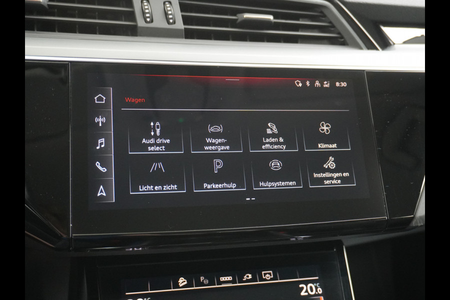 Audi e-tron ✅ 55 Quattro 95kWh 408PK AUT. Leder Luchtvering Audi-Sound-Sytem® Navi Park-assist PDC-a+v 19" LED Cruise Dab Virtual Cockpit Ke Elek.Achterklep Regen/Lichtsensor Bluetooth Wifi Grootste accu Fase 3 laden 1e Eigenaar Origineel Nederlandse Auto 1800KG trekvermogen