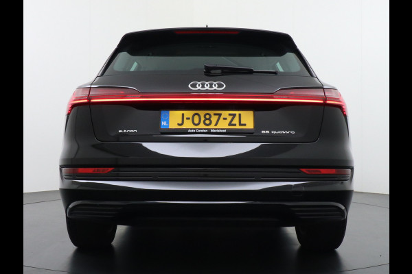 Audi e-tron ✅ 55 Quattro 95kWh 408PK AUT. Leder Luchtvering Audi-Sound-Sytem® Navi Park-assist PDC-a+v 19" LED Cruise Dab Virtual Cockpit Ke Elek.Achterklep Regen/Lichtsensor Bluetooth Wifi Grootste accu Fase 3 laden 1e Eigenaar Origineel Nederlandse Auto 1800KG trekvermogen