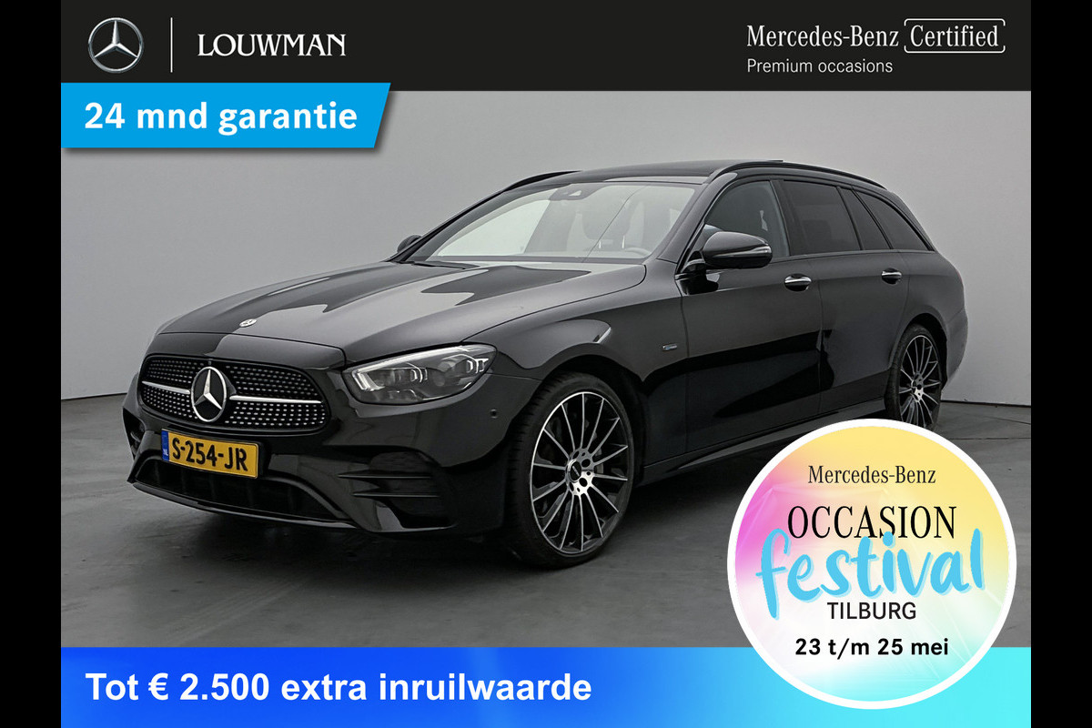 Mercedes-Benz E-Klasse Estate 300 e AMG Line | Panoramadak | Multispaaks lichtmetalen velgen | MBUX wide screen | Navigatie | Parking support | Inclusief 24 maanden MB Certified garantie voor Europa. Mercedes-Benz E-Klasse Estate 300 e AMG Line | Panoramadak | Multispaaks lichtmetalen velgen | MBUX wide screen | Navigatie | Parking support | Inclusief 24 maanden MB Certified garantie voor Europa.