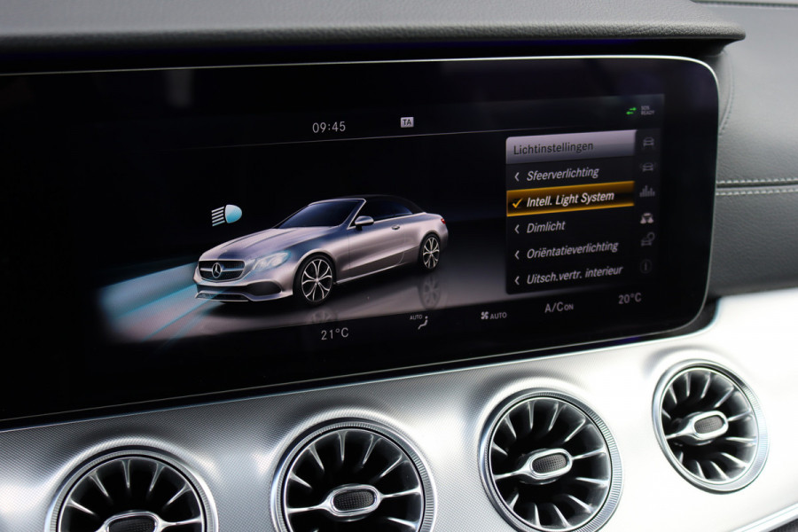 Mercedes-Benz E-Klasse Cabrio 200 AMG Line Premium Aut9 | Airscarf | Burmester | Memory | HUD | Surround Camera | Dodehoekassistent | Intelligent Light System | Cabrioletcomfortpakket |
