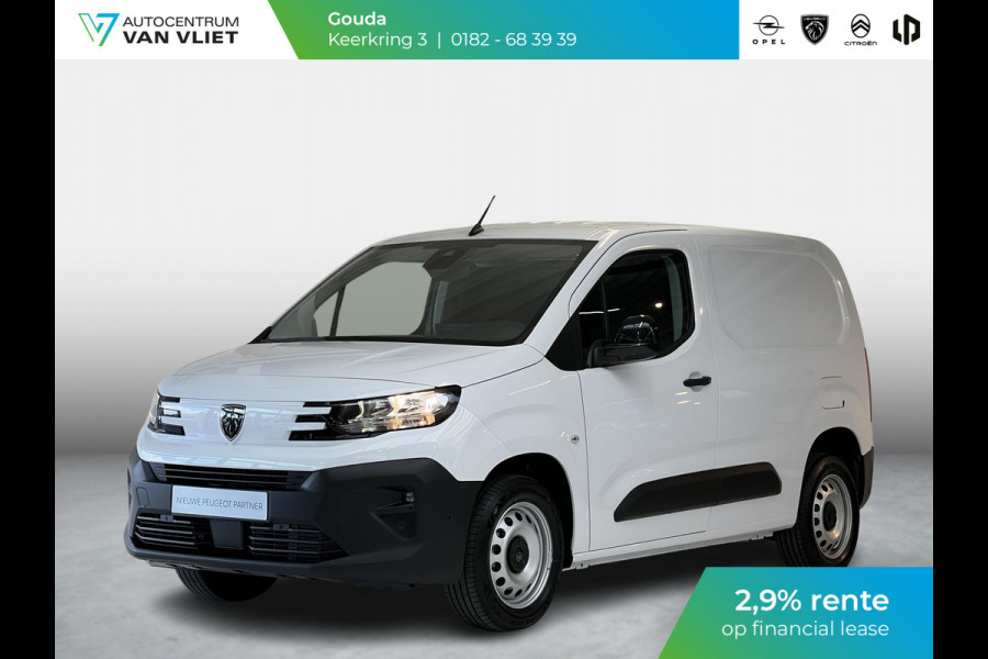 Peugeot Partner L1 100 Pk. | 2,9% rente | navi incl. Apple Carplay | camera | digitale binnenspiegel | dodehoek detectie | parkeersensoren | 3-zitter | rijklaarprijs