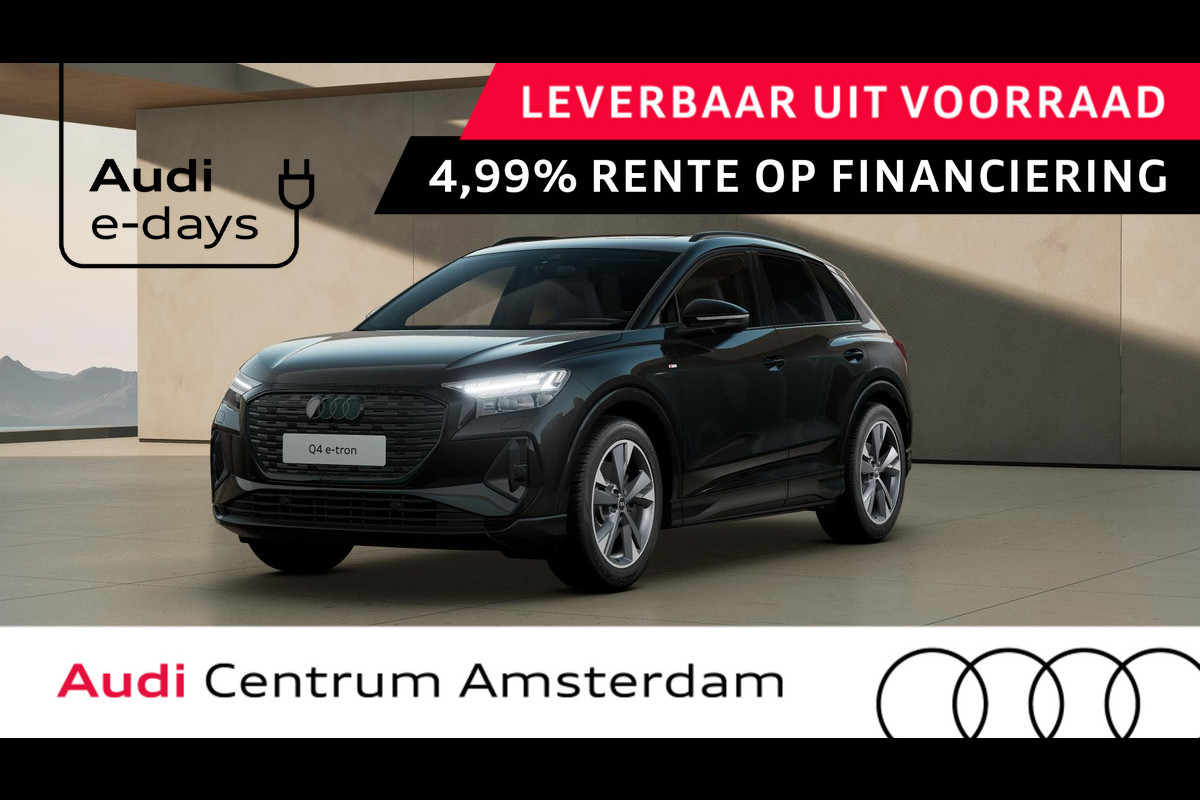 Audi Q4 e-tron 45 quattro S Edition 82 kWh assistentiepakket Plus, Comfortpakket, privacy glass, optiek pakket zwart plus Audi Q4 e-tron 45 quattro S Edition 82 kWh assistentiepakket Plus, Comfortpakket, privacy glass, optiek pakket zwart plus