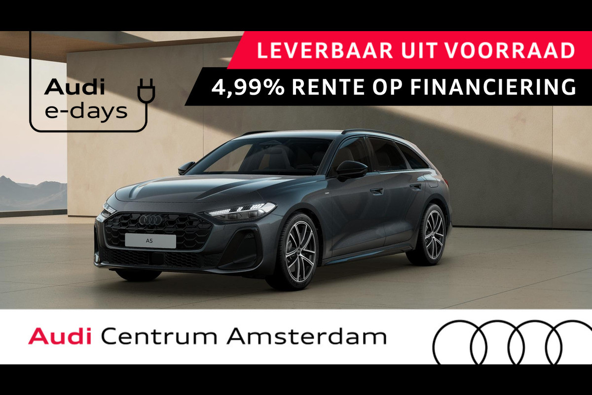 Audi A5 Avant 2.0 e-hybrid quattro S edition omgevingscamera's, adaptive cruise control, comfortsleutel, optiek pakket zwart Plus, leder interieur, Lm velgen 19" Audi A5 Avant 2.0 e-hybrid quattro S edition omgevingscamera's, adaptive cruise control, comfortsleutel, optiek pakket zwart Plus, leder interieur, Lm velgen 19"