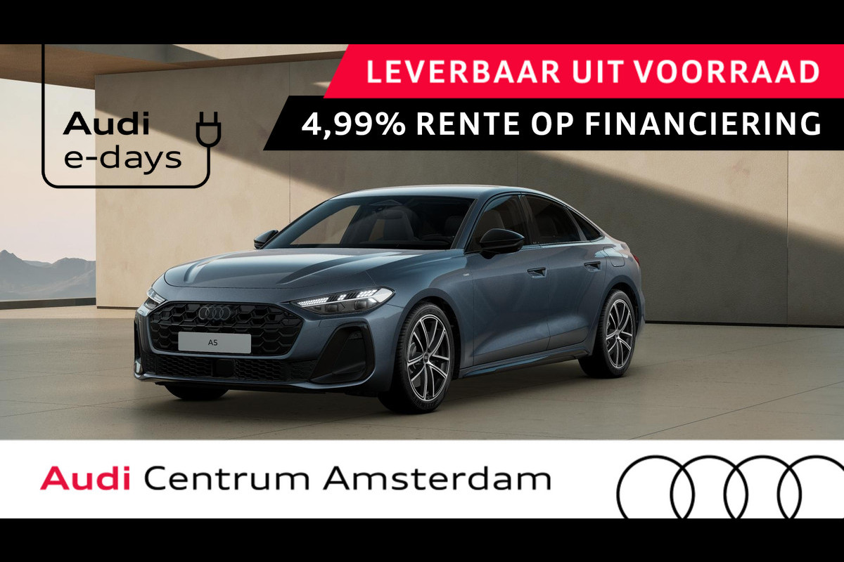 Audi A5 Limousine 2.0 e-hybrid quattro S edition adapative cruise control, comfortsleutel, omgevingscamera's, MMI bijrijdersscherm, TREKHAAK, optiek zwart glanzend, LM velgen 19", leder interieur Audi A5 Limousine 2.0 e-hybrid quattro S edition adapative cruise control, comfortsleutel, omgevingscamera's, MMI bijrijdersscherm, TREKHAAK, optiek zwart glanzend, LM velgen 19", leder interieur