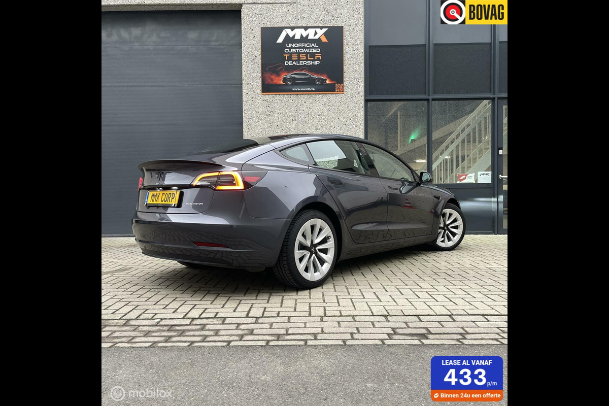 Tesla Model 3 Long Range AWD 78kWh GRIJS MMX PACK 19" VELGEN Tesla Model 3 Long Range AWD 78kWh GRIJS MMX PACK 19" VELGEN