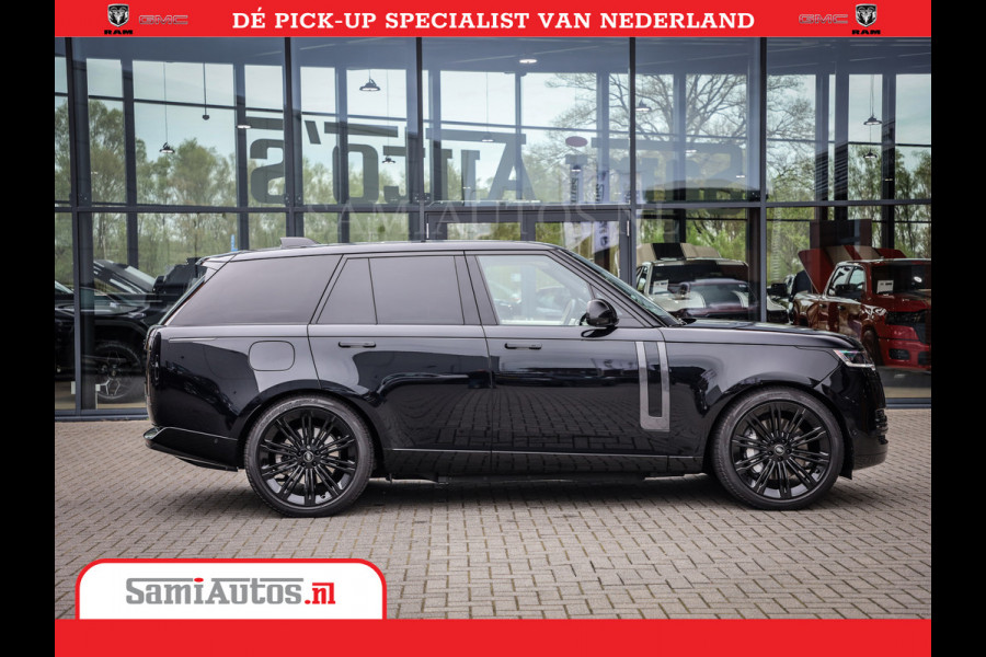 Land Rover Range Rover P550e | NIGHT | GARANTIE TOT 14-03-2029 | HEAD-UP | ACHTERAS BESTURING | SOFT CLOSE | PHEV | 23 INCH VELGEN | PANORAMADAK | STUURVERWARMING | STOEL KOELING | Fabrieksgarantie tot 14-03-2029 – Geniet van gemoedsrust met uitgebreide dekking tot deze datum. GZK-71-D