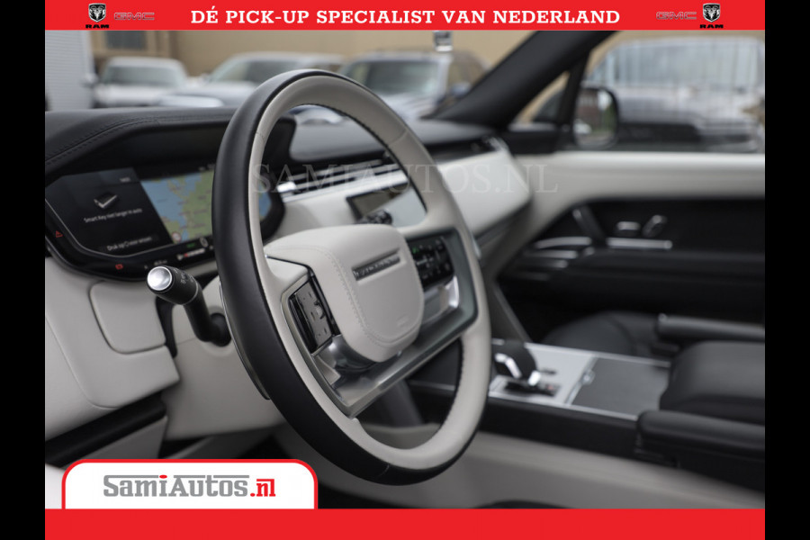 Land Rover Range Rover P550e | NIGHT | GARANTIE TOT 14-03-2029 | HEAD-UP | ACHTERAS BESTURING | SOFT CLOSE | PHEV | 23 INCH VELGEN | PANORAMADAK | STUURVERWARMING | STOEL KOELING | Fabrieksgarantie tot 14-03-2029 – Geniet van gemoedsrust met uitgebreide dekking tot deze datum. GZK-71-D