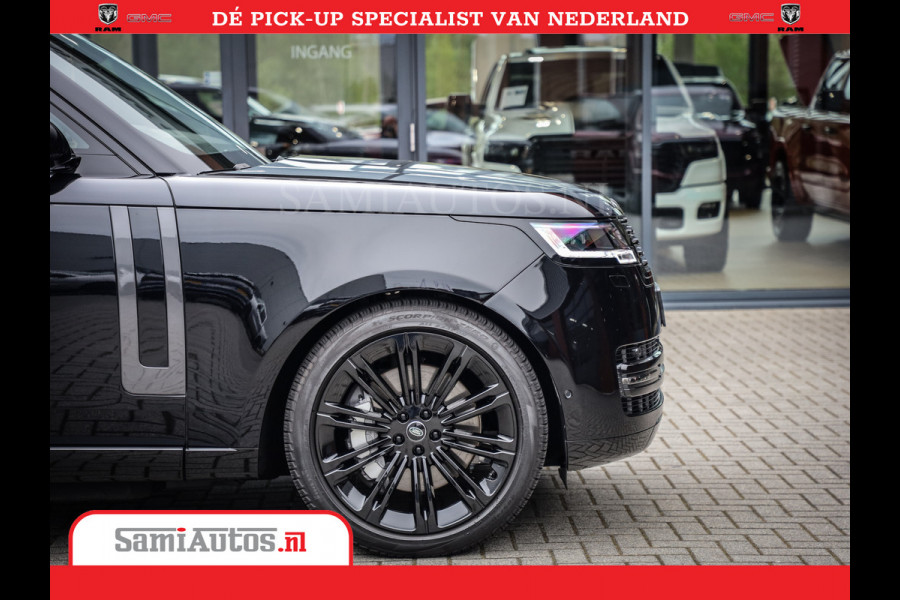 Land Rover Range Rover P550e | NIGHT | GARANTIE TOT 14-03-2029 | HEAD-UP | ACHTERAS BESTURING | SOFT CLOSE | PHEV | 23 INCH VELGEN | PANORAMADAK | STUURVERWARMING | STOEL KOELING | Fabrieksgarantie tot 14-03-2029 – Geniet van gemoedsrust met uitgebreide dekking tot deze datum. GZK-71-D