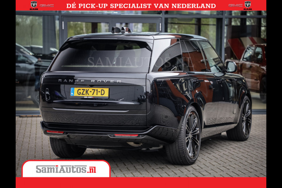 Land Rover Range Rover P550e | NIGHT | GARANTIE TOT 14-03-2029 | HEAD-UP | ACHTERAS BESTURING | SOFT CLOSE | PHEV | 23 INCH VELGEN | PANORAMADAK | STUURVERWARMING | STOEL KOELING | Fabrieksgarantie tot 14-03-2029 – Geniet van gemoedsrust met uitgebreide dekking tot deze datum. GZK-71-D