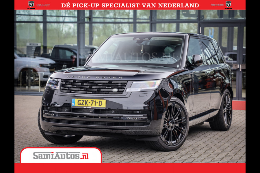 Land Rover Range Rover P550e | NIGHT | GARANTIE TOT 14-03-2029 | HEAD-UP | ACHTERAS BESTURING | SOFT CLOSE | PHEV | 23 INCH VELGEN | PANORAMADAK | STUURVERWARMING | STOEL KOELING | Fabrieksgarantie tot 14-03-2029 – Geniet van gemoedsrust met uitgebreide dekking tot deze datum. GZK-71-D