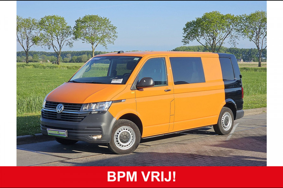 Volkswagen Transporter T6.1 L2H2 Dubbel Cabine Airco 150Pk Automaat Trekhaak Deuren 1e Eigenaar NAP Euro6!