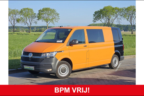 Volkswagen Transporter T6.1 L2H2 Dubbel Cabine Airco 150Pk Automaat Trekhaak Deuren 1e Eigenaar NAP Euro6!