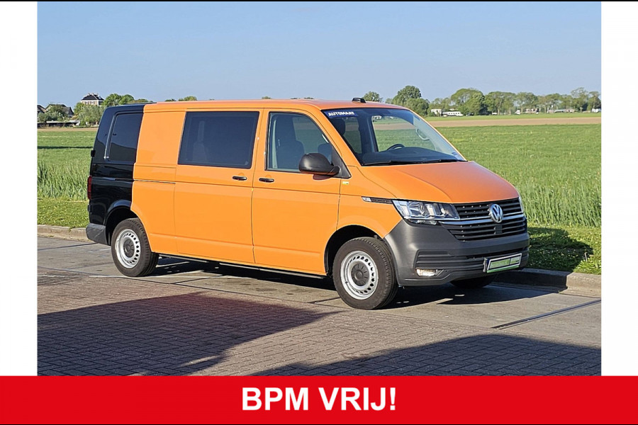 Volkswagen Transporter T6.1 L2H2 Dubbel Cabine Airco 150Pk Automaat Trekhaak Deuren 1e Eigenaar NAP Euro6!
