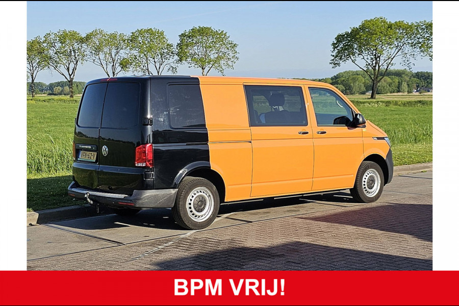 Volkswagen Transporter T6.1 L2H2 Dubbel Cabine Airco 150Pk Automaat Trekhaak Deuren 1e Eigenaar NAP Euro6!