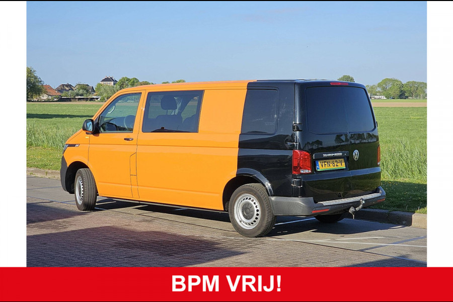 Volkswagen Transporter T6.1 L2H2 Dubbel Cabine Airco 150Pk Automaat Trekhaak Deuren 1e Eigenaar NAP Euro6!