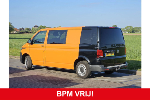 Volkswagen Transporter T6.1 L2H2 Dubbel Cabine Airco 150Pk Automaat Trekhaak Deuren 1e Eigenaar NAP Euro6!