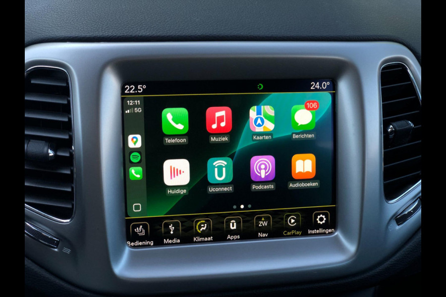 Jeep Compass 1.4 MultiAir Longitude | Half leder, Stoel+Stuurverw., Navi, Camera, Carplay/Android, Climate, Cruise, Afn. Trekhaak|