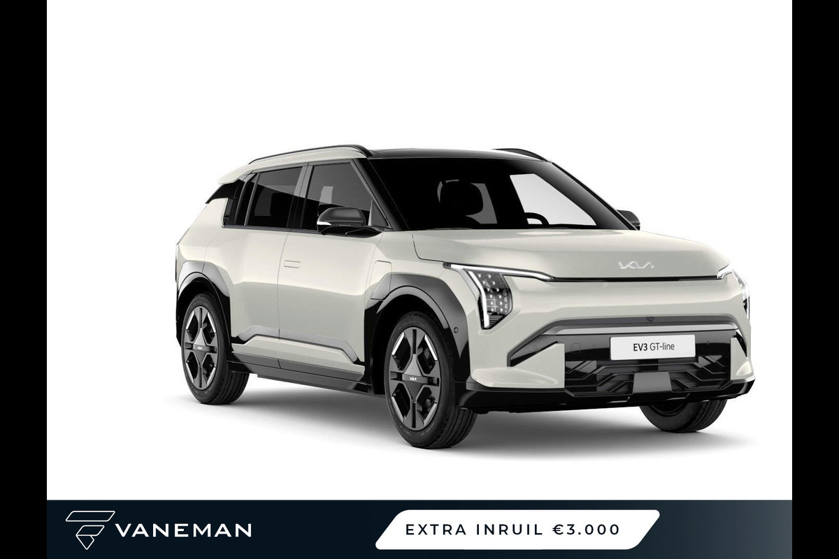 Kia EV3 GT-Line 81.4 kWh Elektrisch glazen schuif-/kanteldak l Apple Carplay/Android Auto Kia EV3 GT-Line 81.4 kWh Elektrisch glazen schuif-/kanteldak l Apple Carplay/Android Auto