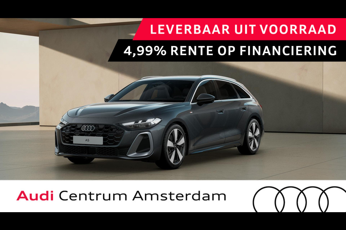 Audi A5 Avant 2.0 TFSI S edition elektr wegklapbare trekhaak, omgevingscamera's, adaptive cruise control, leder interieur, privacy glass Audi A5 Avant 2.0 TFSI S edition elektr wegklapbare trekhaak, omgevingscamera's, adaptive cruise control, leder interieur, privacy glass