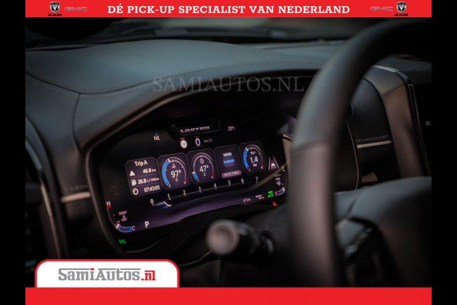 Dodge Ram 1500 Limited Night High Output 540HP 706Nm | Massage + Full Option | De Meest Luxe en Volle Pick-Up in zijn Klasse | Comfortabele Dubbele Cabine met Royale 5 Zitplaatsen | BPM vrij | Nu Leverbaar uit Voorraad | Voorraad Nr 2352 - 7649