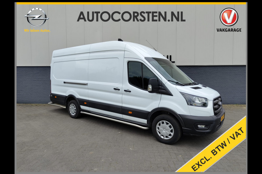 Ford Transit 350 D130pk L4H3 Navi Camera Pdc Apple Carplay Android WiFi-vb Airco Cruise Control Voorruit-Verwarmd 2.0TDCI Regensensor DAB Schuifdeur Betonplex Vloer Wandbetimmering Roll Stability Control Led Spoorwisselassist Euro 6 Zeer Compleet!