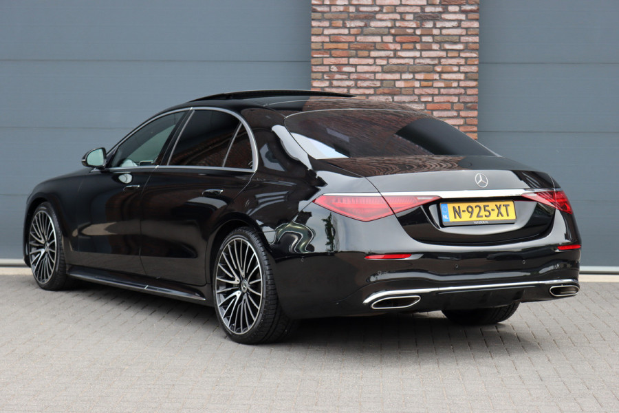Mercedes-Benz S-Klasse 500 4MATIC Lang AMG Line Aut9 | Achterasbesturing | Luchtvering | Chauffeurspakket | Zonweringspakket | Distronic+ | Entertainment Achter | Massage | Stoelventilatie | Digital Light | HUD | Verwarmd Stuurwiel |