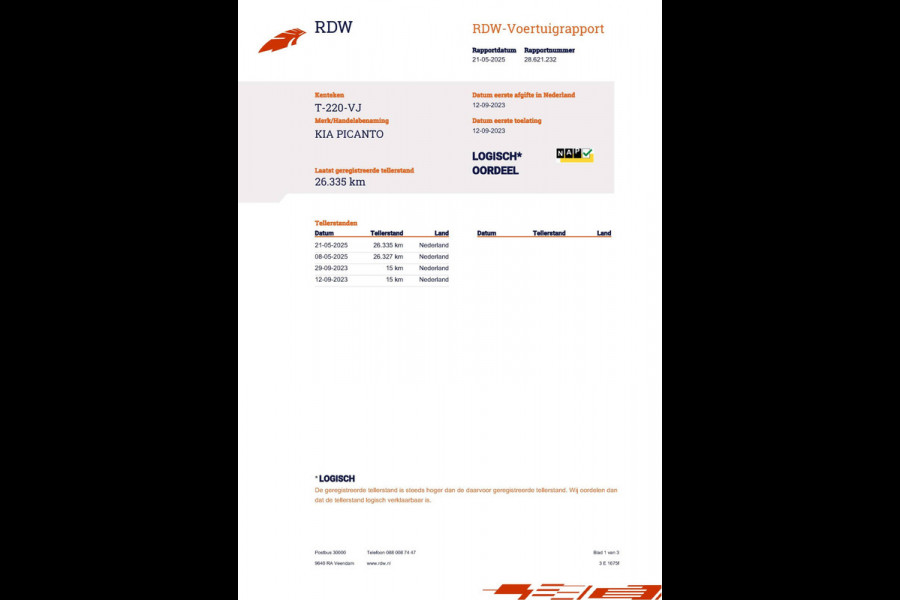 Kia Picanto 1.0 DPi 67pk ComfortLine NL-Auto NAP BTW Airco Cruise CPV El. Ramen 1e Eigenaar