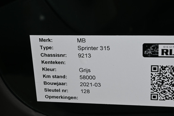 Mercedes-Benz Sprinter 315 CDI L1H1 RWD 10.25 MBUX met camera en navigatie, Leder, Trekhaak