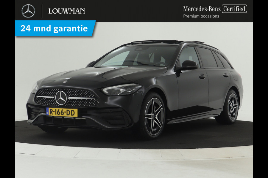 Mercedes-Benz C-Klasse Estate 300 e AMG Line | Panoramadak | Navigatie widescreen | Lederen bekleding | Parking support met Camera | 5 spaaks lichtmetalen AMG velgen | Inclusief 24 maanden Mercedes-Benz Certified garantie voor Europa.