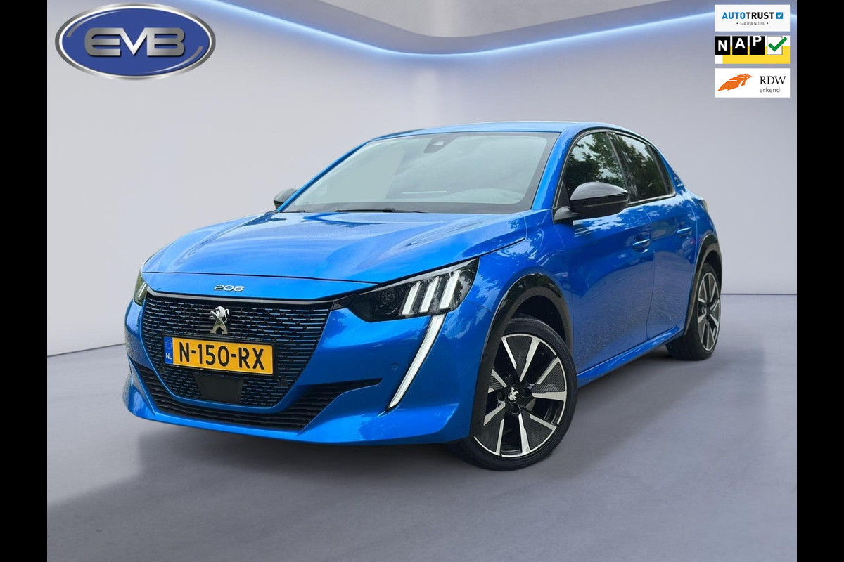 Peugeot e-208 EV GT 350 50 kWh Bleu vertigo, vele opties, achteruitrijcamera, LED verlichting, stoelverwarming Peugeot e-208 EV GT 350 50 kWh Bleu vertigo, vele opties, achteruitrijcamera, LED verlichting, stoelverwarming