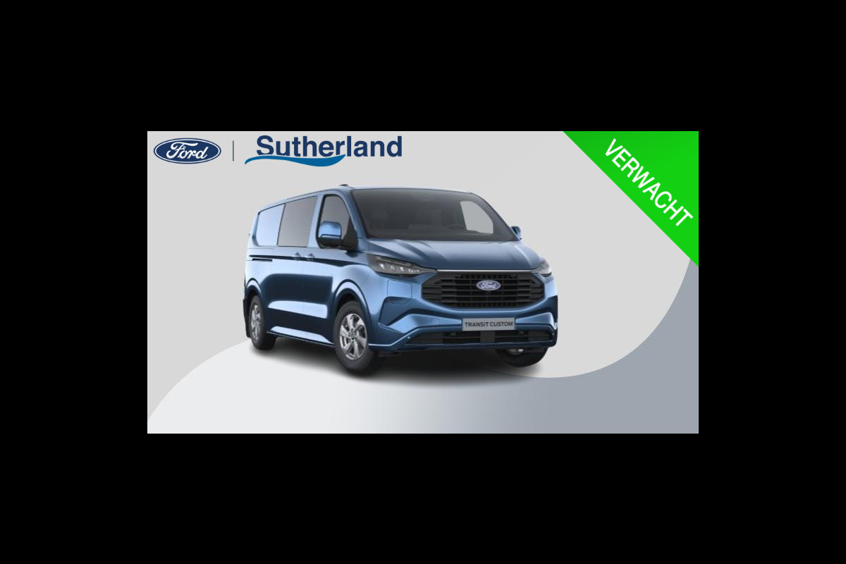 Ford Transit Custom 320 2.5 PHEV L2H1 Limited DC 233pk | Dubbele zijschuifdeur | 12-weg verstel- en verwarmbare AGR Stoelen | Inklapbare trekhaak | 17 inch lichtmetalen velgen | Driver Assistance Pack Premium  | Verwarmbaar stuurwiel | Bekleding zijwand en achterdeuren (volledig),