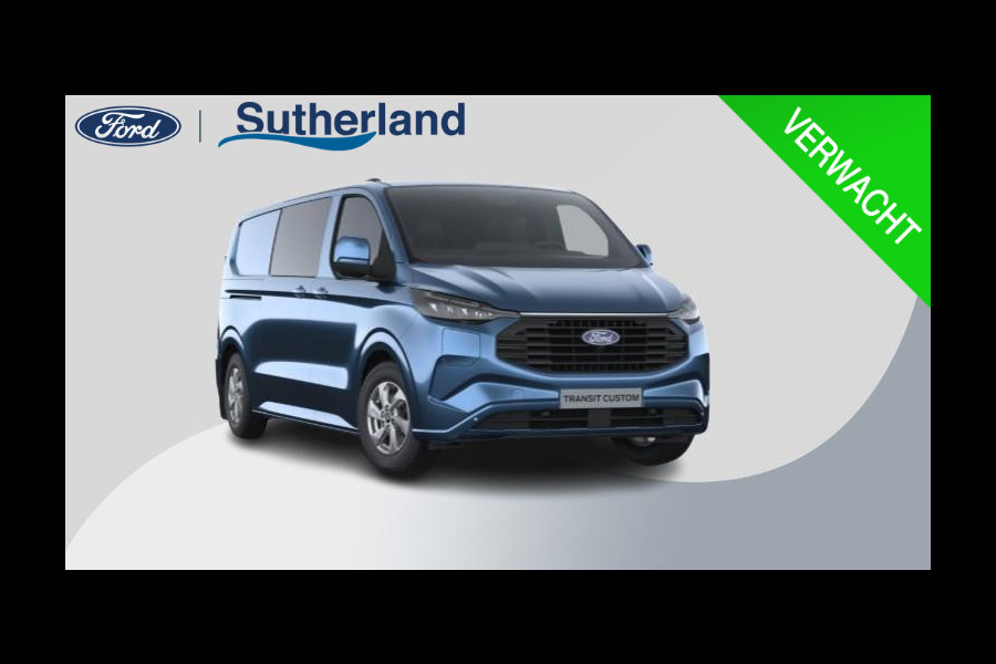 Ford Transit Custom 320 2.5 PHEV L2H1 Limited DC 233pk | Dubbele zijschuifdeur | 12-weg verstel- en verwarmbare AGR Stoelen | Inklapbare trekhaak | 17 inch lichtmetalen velgen | Driver Assistance Pack Premium  | Verwarmbaar stuurwiel | Bekleding zijwand en achterdeuren (volledig),