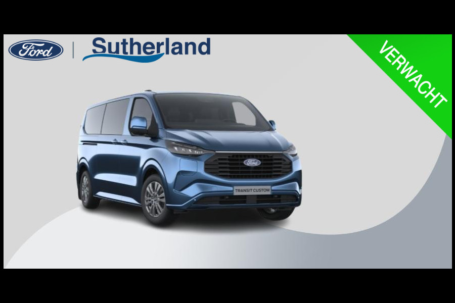 Ford Transit Custom 340 2.5 PHEV L2H1 Limited 233pk | Incl. BTW/BPM | Kombi | Dubbele zijschuifdeur | Privacy Glass | Inklapbare trekhaak | 17 inch lichtmetalen velgen | Driver Assistance Pack Premium | Verwarmbaar stuurwiel