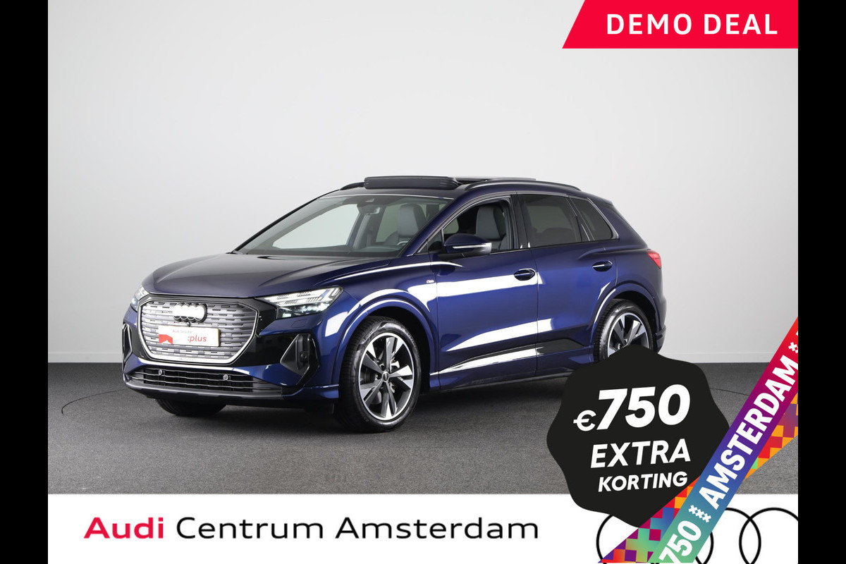 Audi Q4 e-tron 45 quattro S Edition 82 kWh Private lease vanaf €895,- pm | 286pk | Panoramadak | 20 Inch Lichtmetalen velgen | Matrix Led koplampen Audi Q4 e-tron 45 quattro S Edition 82 kWh Private lease vanaf €895,- pm | 286pk | Panoramadak | 20 Inch Lichtmetalen velgen | Matrix Led koplampen