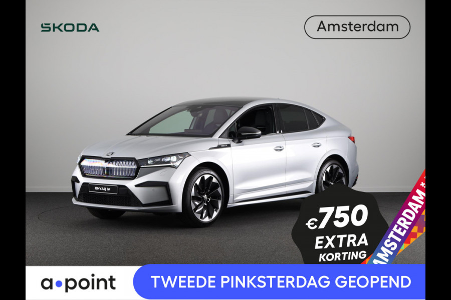 Škoda Enyaq Coupé 80 Sportline 204 pk Škoda Enyaq Coupé iV 80 Sportline 204 pk Canton Audio | Head up Display | Verwarmbare voorstoelen en achterbank | Crystal Face