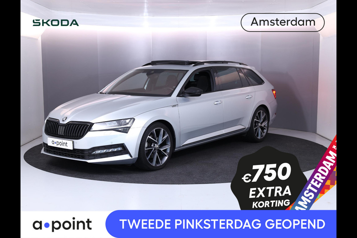 Škoda Superb Combi 1.5 TSI ACT Sportline Business 150 pk Automaat | Navigatie | Panoramadak | Parkeersensoren | Achteruitrijcamera | Adaptieve cruise control | Stoelverwarming V+A |