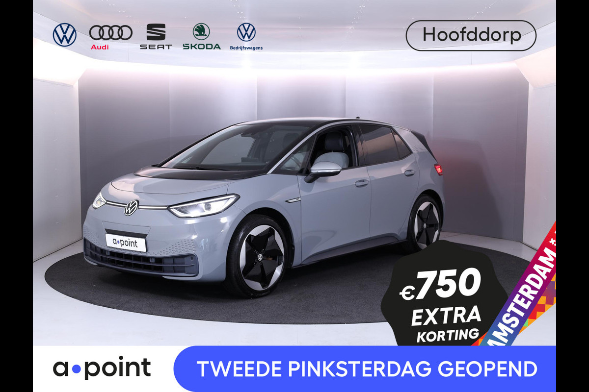 Volkswagen ID.3 First Max 58 kWh Pano.dak| Camera| dodehoek| Navi| LED| verwarmd stuur/vrstoelen Volkswagen ID.3 First Max 58 kWh Pano.dak| Camera| dodehoek| Navi| LED| verwarmd stuur/vrstoelen