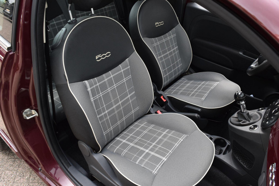 Fiat 500 80pk Lounge|16"|Open dak|PDC|Nav|Clima