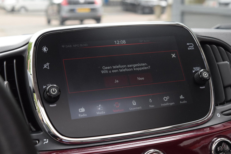 Fiat 500 80pk Lounge|16"|Open dak|PDC|Nav|Clima