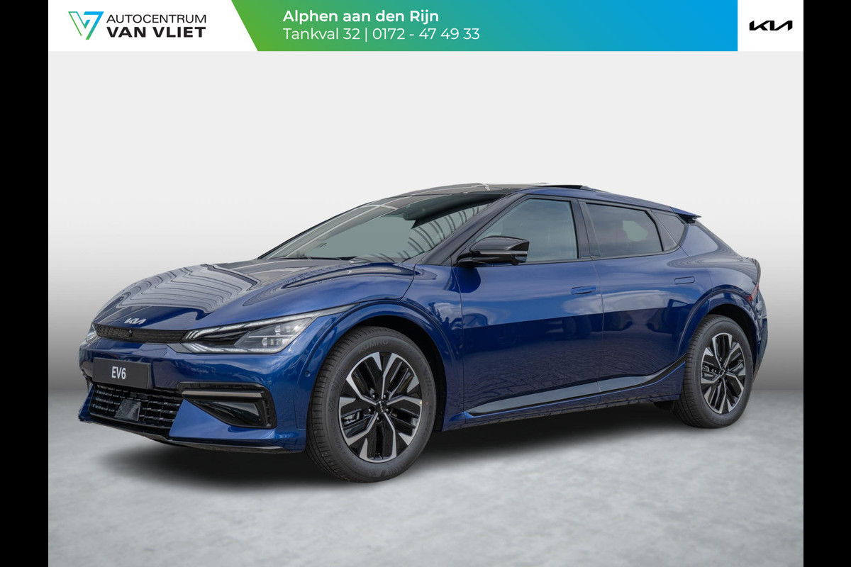 Kia Ev6 GT-Line 77.4 kWh Uit Voorraad leverbaar | Navi | Adapt. Cruise | Schuif-/kanteldak | Stoel-/stuurverwarming | 360 camera Kia Ev6 GT-Line 77.4 kWh Uit Voorraad leverbaar | Navi | Adapt. Cruise | Schuif-/kanteldak | Stoel-/stuurverwarming | 360 camera