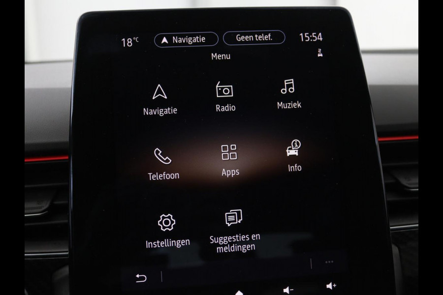 Renault Arkana 1.6 E-Tech Hybrid 145 R.S. Line | Leder/Alcantara | Stoel & stuurverwarming | Adaptive cruise | Camera | BOSE Sound | Carplay | Sfeerverlichting | Full LED | Keyless | Navigatie | Climate control
