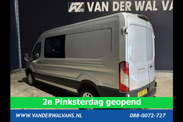 Ford Transit 2.0 TDCI 130pk L3H2 Dubbele cabine Euro6 # Airco | 5-Zits | 2500kg Trekhaak | LED | Cruisecontrol Parkeersensoren, verwarmde voorruit