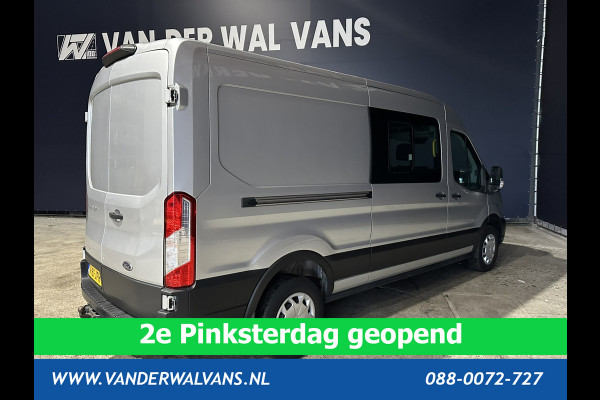 Ford Transit 2.0 TDCI 130pk L3H2 Dubbele cabine Euro6 # Airco | 5-Zits | 2500kg Trekhaak | LED | Cruisecontrol Parkeersensoren, verwarmde voorruit