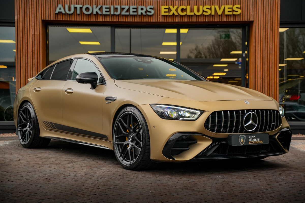 Mercedes-Benz AMG GT 53 Edition Magno Gold Panodak Burmester Memory Stoelventilatie Widescreen 360 Camera Mercedes-Benz AMG GT 53 Edition Magno Gold Panodak Burmester Memory Stoelventilatie Widescreen 360 Camera