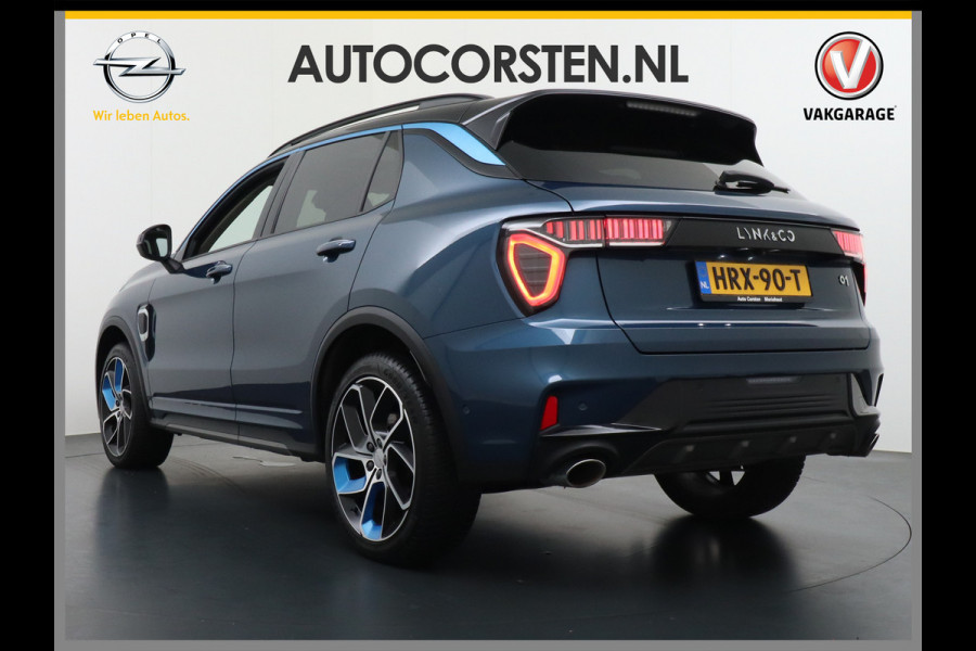 Lynk & Co 01 PHEV AUT-7 261pk Pano-Schuif-K-dak 20" 360°Camera Apple Carplay Android Auto Adaptive-Cr NaviPdc-a+v Ecc Keyless Led M-BuxPlug-I Elek.Memory.Stoel File assistent Dodehoek detector Elektrisch bedienbare achterklep Rijstrooksensor Wifi Verkeersbord detectie 425Nm koppel 3,6kw laadvermogen