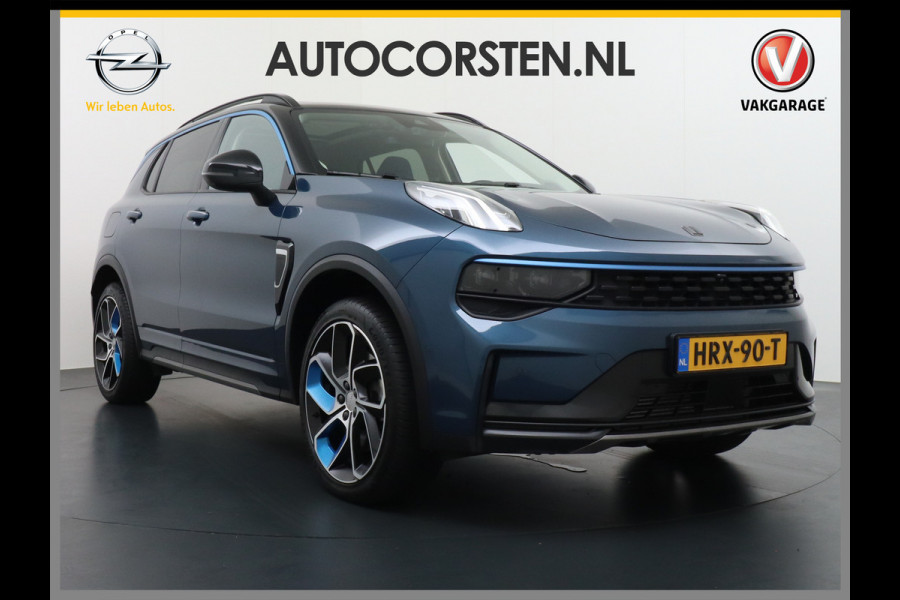 Lynk & Co 01 PHEV AUT-7 261pk Pano-Schuif-K-dak 20" 360°Camera Apple Carplay Android Auto Adaptive-Cr NaviPdc-a+v Ecc Keyless Led M-BuxPlug-I Elek.Memory.Stoel File assistent Dodehoek detector Elektrisch bedienbare achterklep Rijstrooksensor Wifi Verkeersbord detectie 425Nm koppel 3,6kw laadvermogen