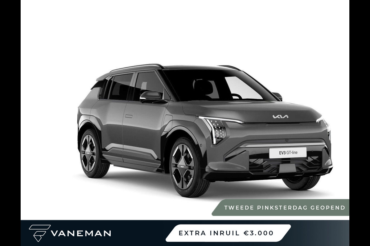 Kia EV3 GT-PlusLine 81.4 kWh | Achterbank verwarmd | Elektrisch verstelb. bestuurdersstoel met geheugen Kia EV3 GT-PlusLine 81.4 kWh | Achterbank verwarmd | Elektrisch verstelb. bestuurdersstoel met geheugen
