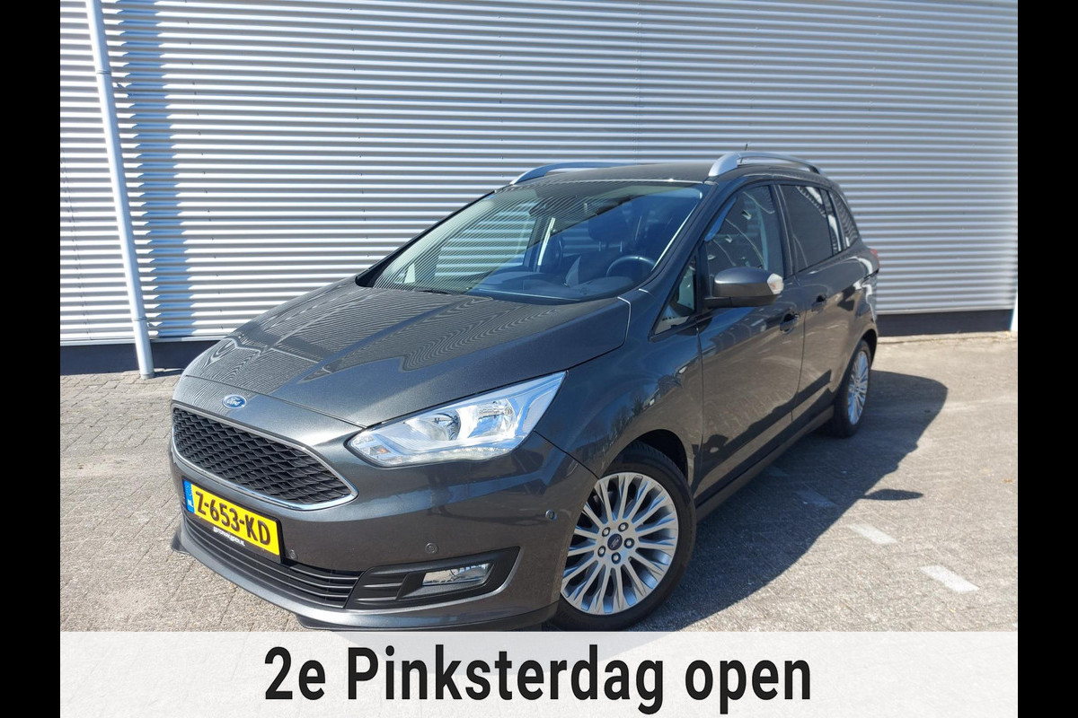 Ford Grand C-Max 1.0 Titanium, airco,cruise,navigatie/camera,stoel/stuurverwarming,voorruit verwarmd,parkeersensoren,
