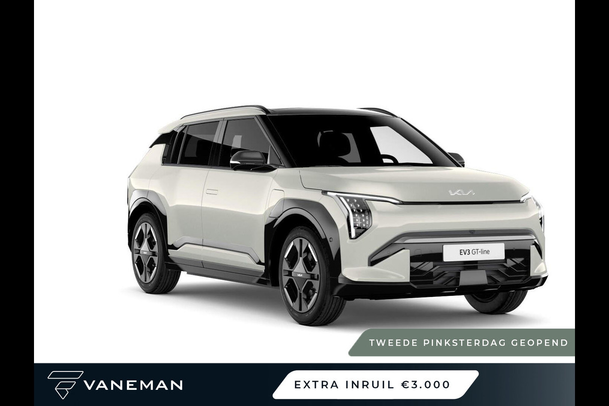 Kia EV3 GT-Line 81.4 kWh Elektrisch glazen schuif-/kanteldak l Apple Carplay/Android Auto Kia EV3 GT-Line 81.4 kWh Elektrisch glazen schuif-/kanteldak l Apple Carplay/Android Auto